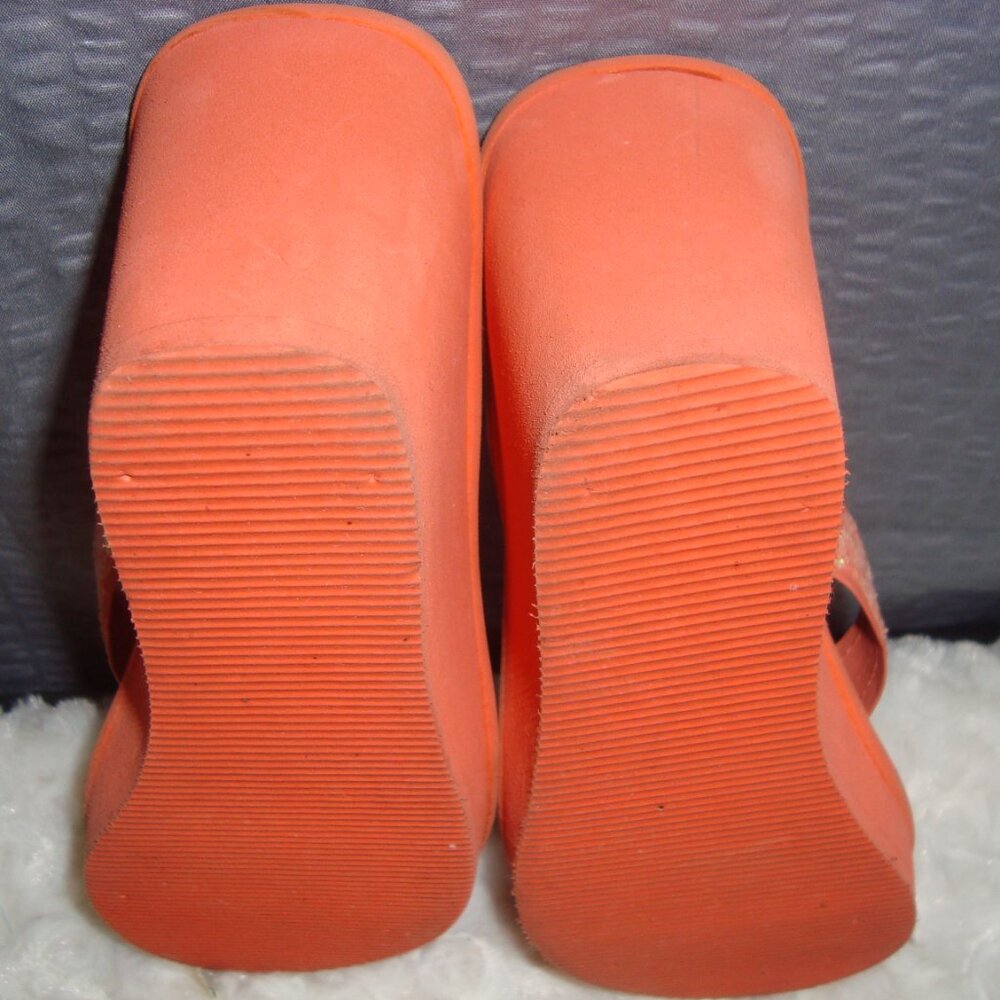 Colin Stuart Orange Sparkle Thong Flip Flop Platf… - image 8